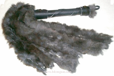 black rabbit hide flogger bdsm