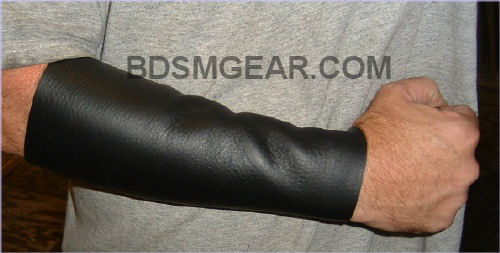 leather gauntlet, bdsm sensation play device