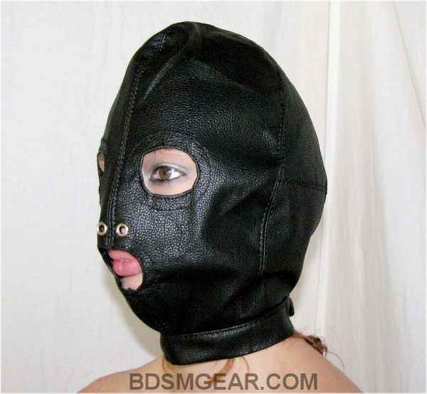 Leather Hood with Eyes and Mouth