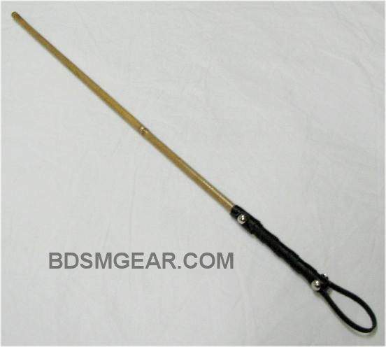 Bamboo Cane with Leather Wrap Handle