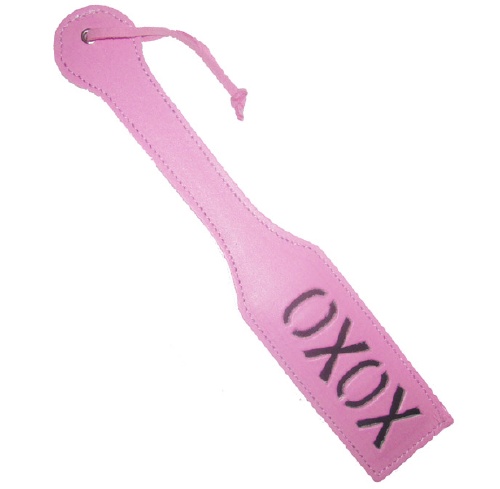 Pink Leather Hugs and Kisses Paddle