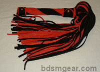 101 Lash Black and Red Suede Flogger