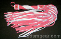 101 Lash Pink and White Suede Flogger