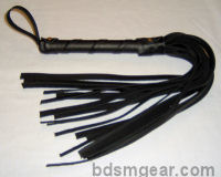 1/2 Inch 20 Lash Black Leather Flogger