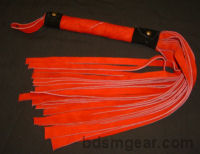 1/2 Inch 20 Lash Red  Suede Flogger