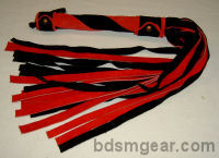 1/2 Inch 20 Lash Red and Black  Suede Flogger