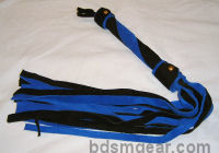 1/2 Inch 20 Lash Blue and Black Suede Flogger