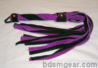 1/2 Inch 20 Lash Purple and Black Suede Flogger