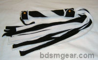 1/2 Inch 20 Lash White and Black Suede Flogger