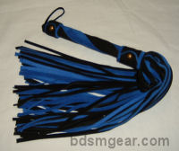 50 Lash Black and Blue Suede Flogger