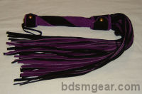 50 Lash Purple and Black Suede Flogger