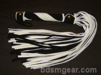 50 Lash Black and White Suede Flogger