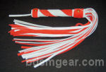 50 Lash Red and White Suede Flogger