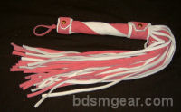 50 Lash Pink and White Suede Flogger