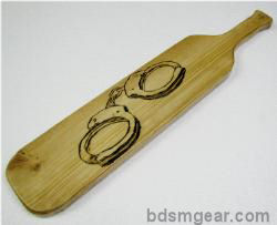 Hand Burned Handcuffs Paddle