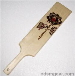 Hand Burned Single Rose Paddle
