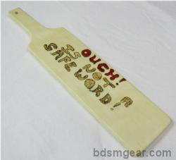 Hand Burned Safeword Paddle