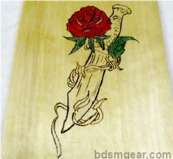 Hand Burned Knife and Rose Paddle