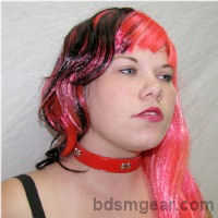 Red Leather Dog Bone Collar