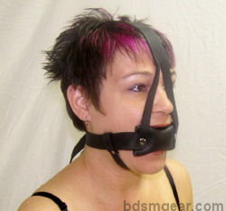 Soft Leather Ball Gag with Harness