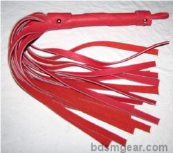 20 Lash 1/2 Inch Wide Red Leather Flogger