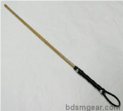 Bamboo Cane with Leather Wrap Handle
