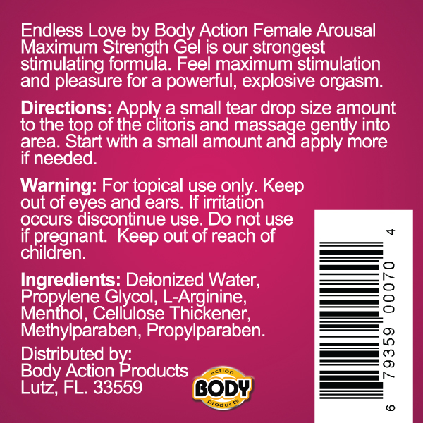 Endless Love Female Arousal Gel Maximum Strength - .5 Oz.