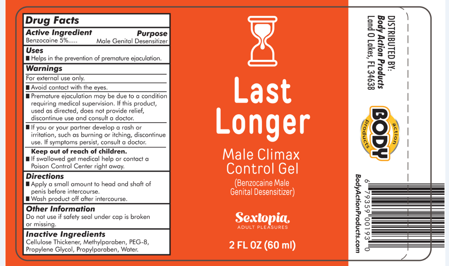 Last Longer Male Climax Control for Men 2 Oz