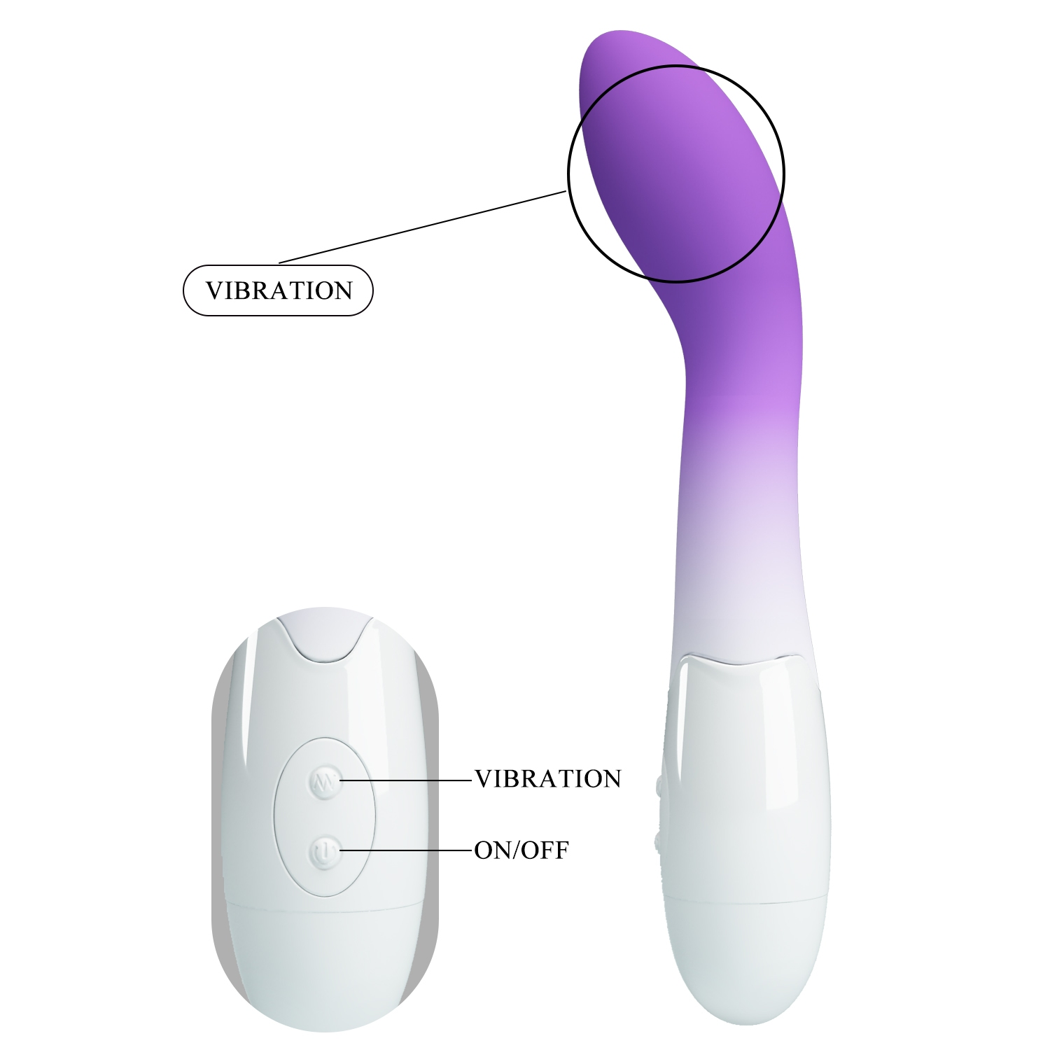 Pretty Love Bishop Vibrator - Purple Ombre