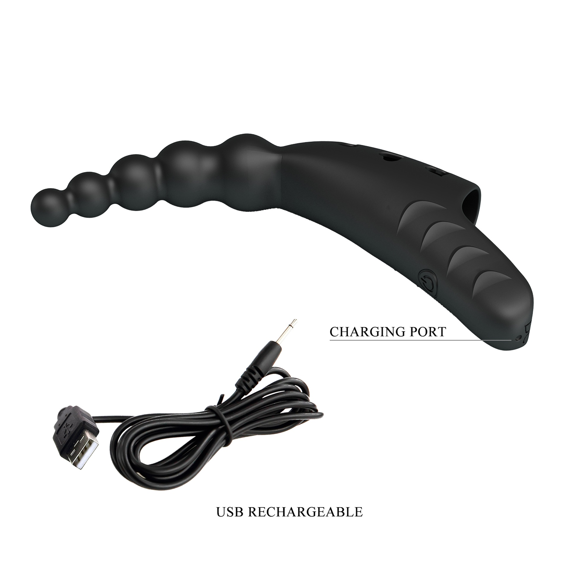 Pretty Love Jordin Beaded Finger Vibe - Black
