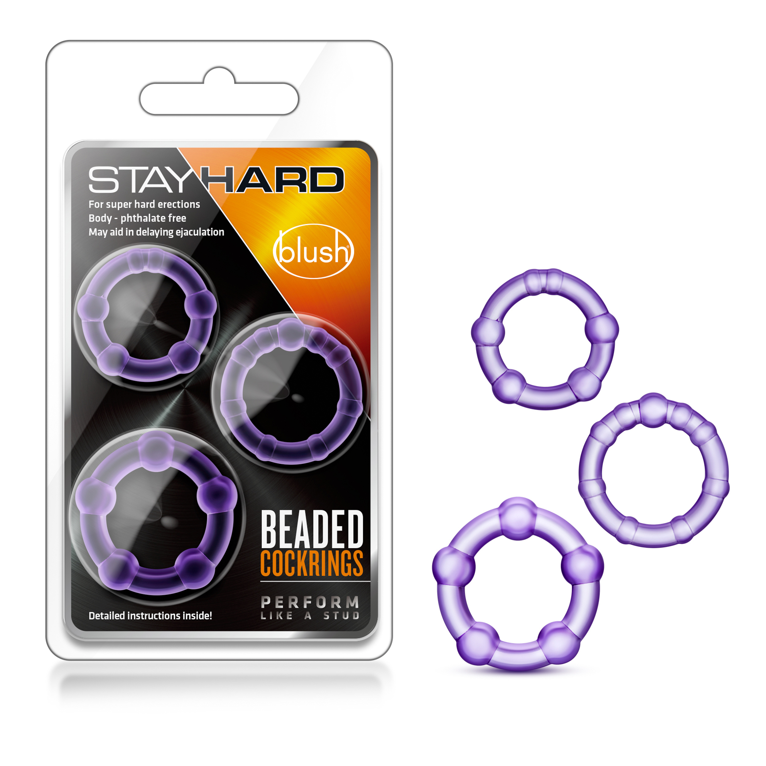 Stay Hard - Beaded Cock Rings - 3 Pack