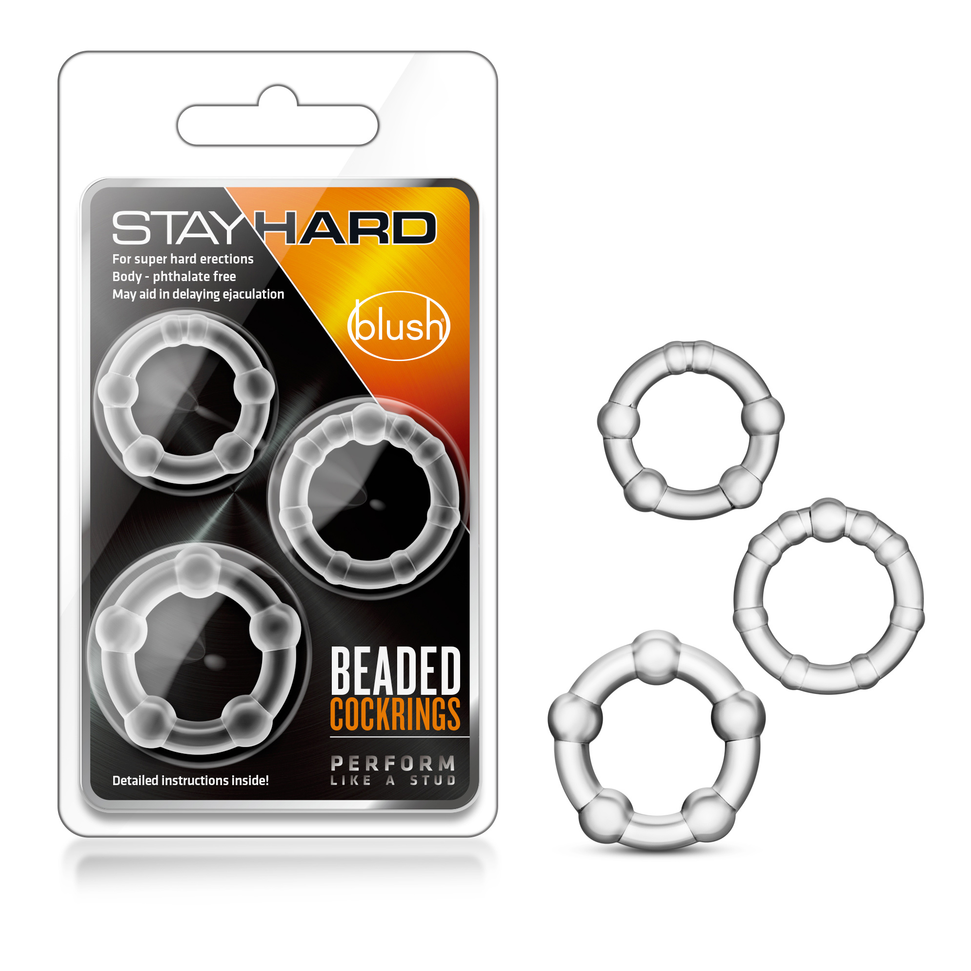 Stay Hard - Beaded Cock Rings - 3 Pack