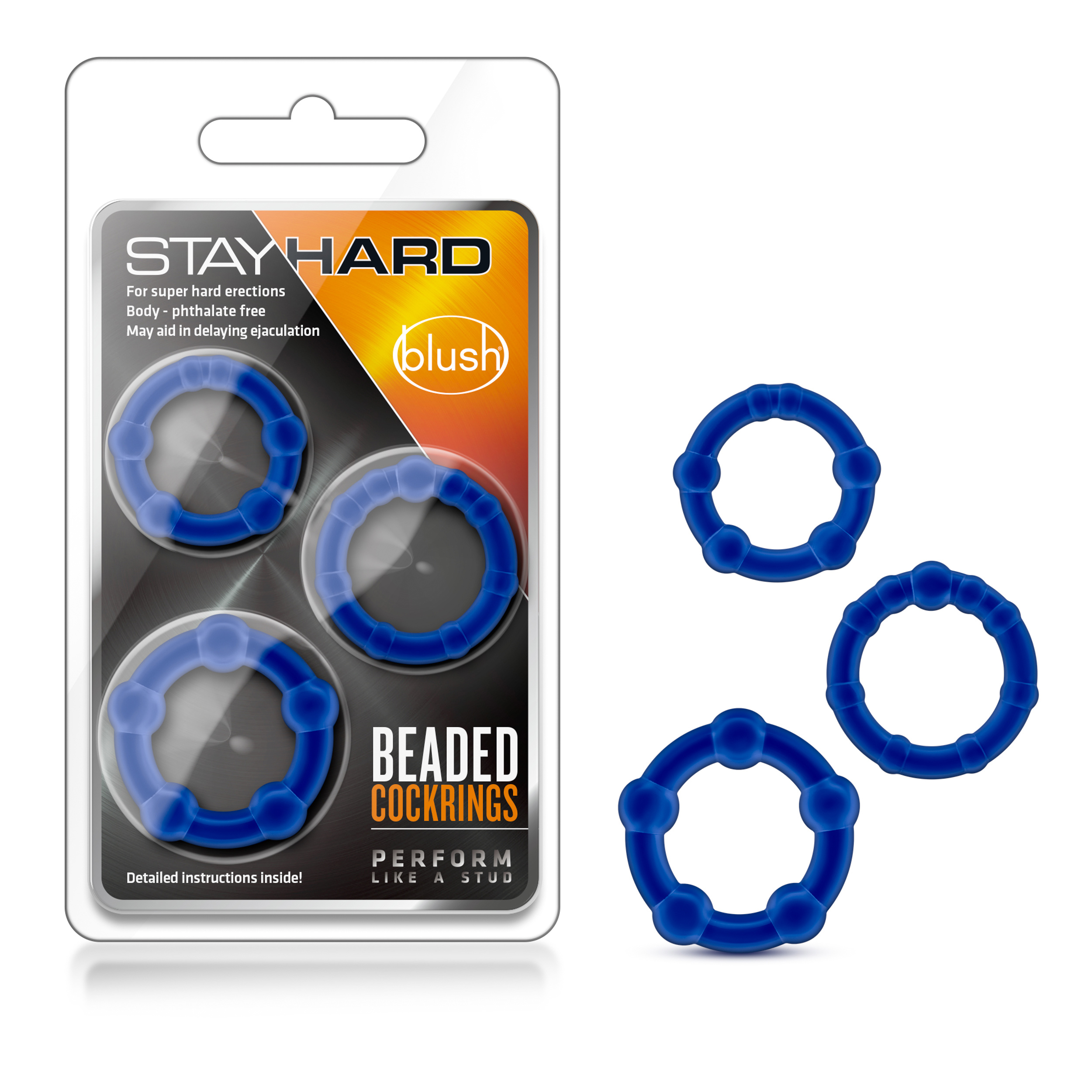 Stay Hard - Beaded Cock Rings - 3 Pack