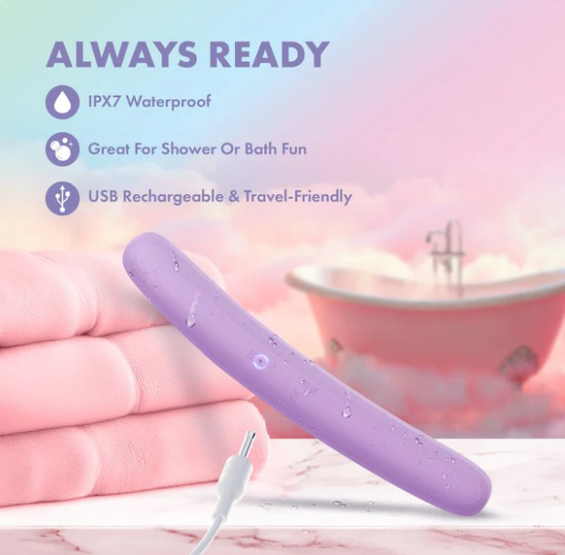 Play With Me Silicone Double Ended Vibrator - Purple