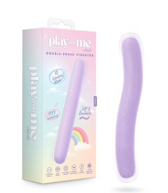 Play With Me Silicone Double Ended Vibrator - Purple