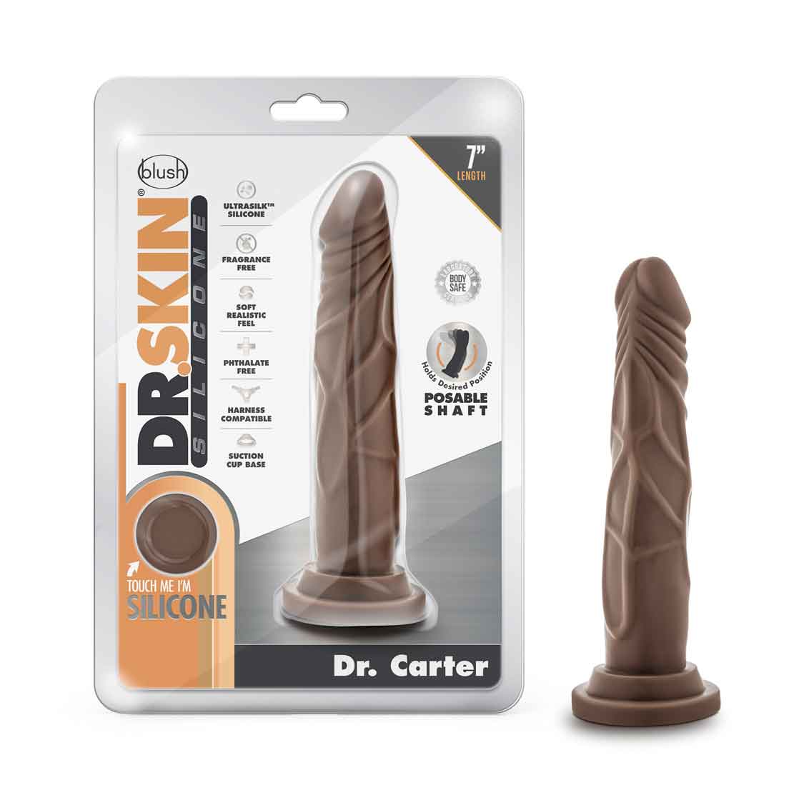 Dr. Skin Silicone - Dr. Carter - 7 Inch Dong With Suction Cup