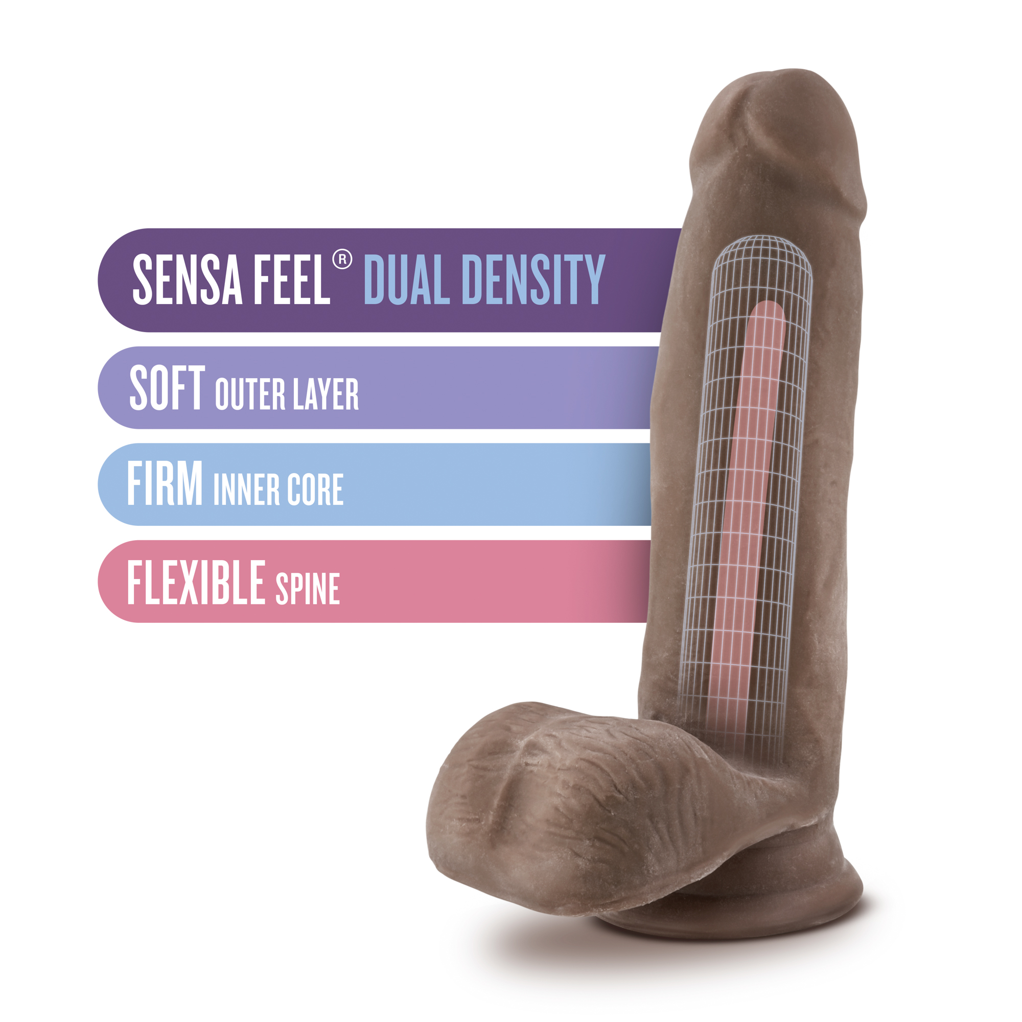 Au Naturel 7 Inch Sensa Feel Dildo