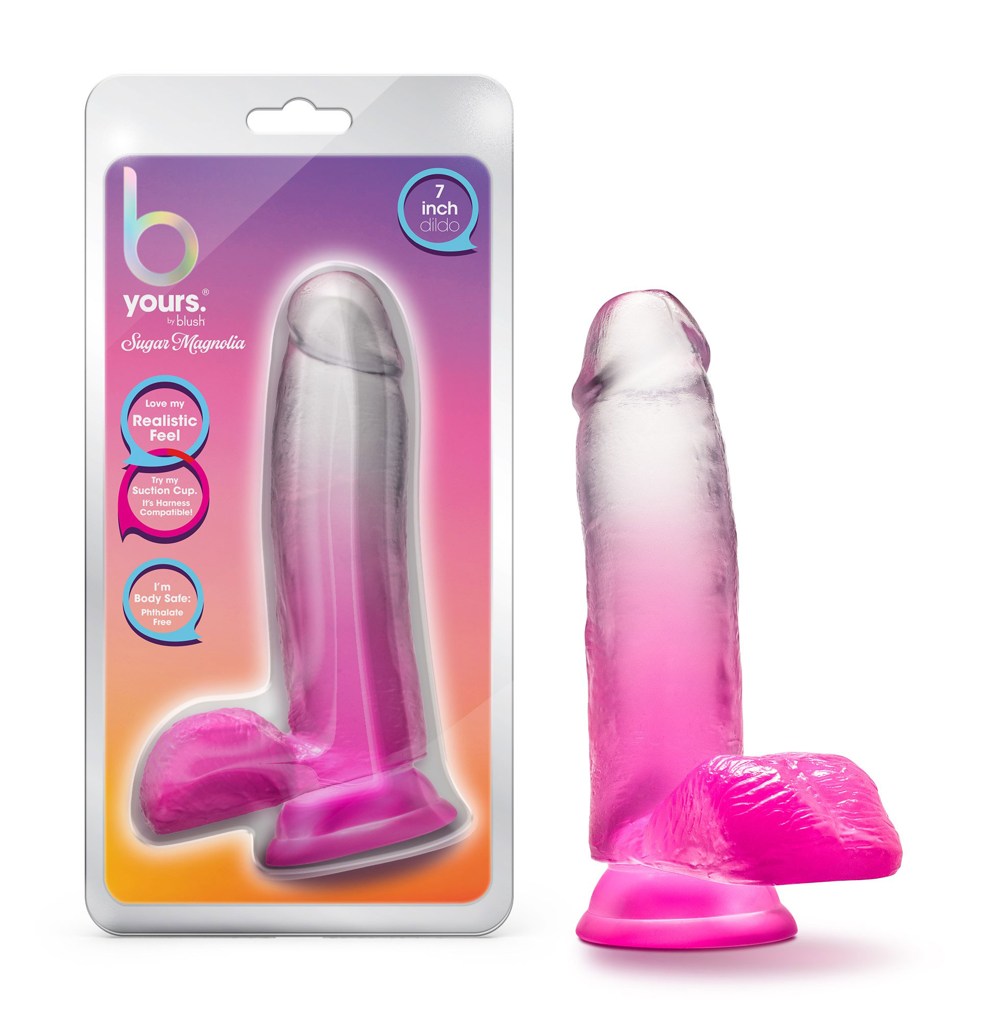 B Yours - Sugar Magnolia - 7 Inch Dildo - Fuchsia