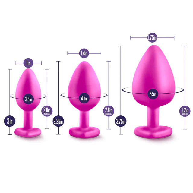 Luxe - Bling Plugs Training Kit - Pink with White Gems