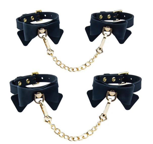 Temptasia Ardor Wrist and ​Ankle Restraints​ Black With Bow