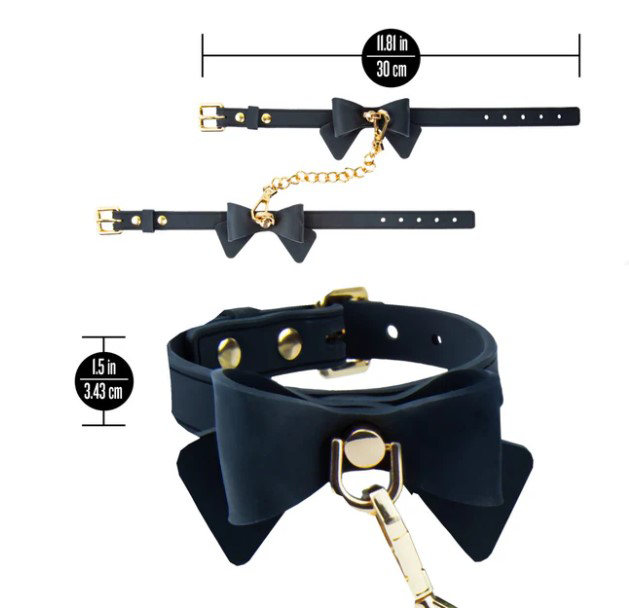 Temptasia Ardor Wrist and ​Ankle Restraints​ Black With Bow
