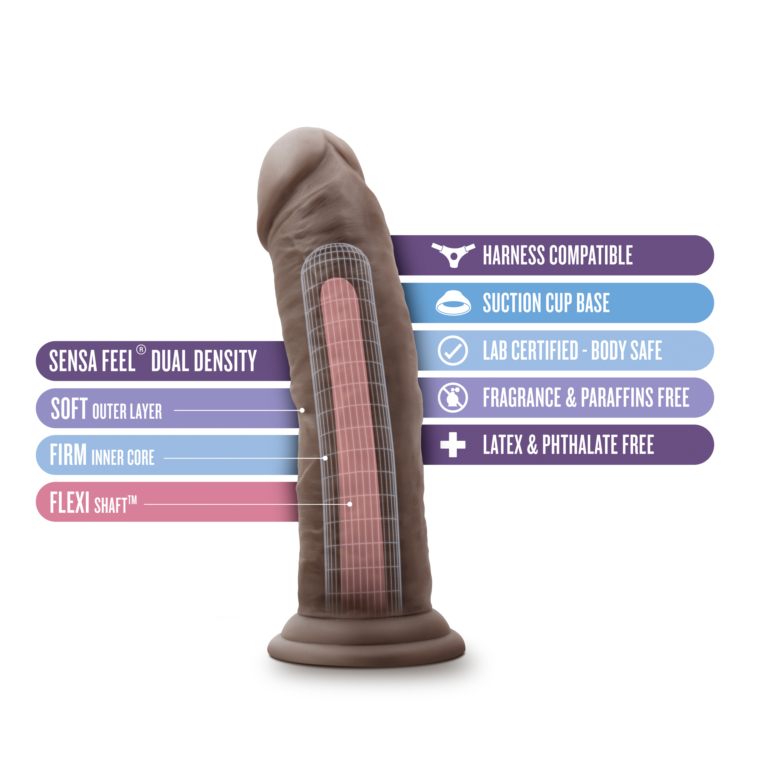 Au Naturel - 8 Inch Dildo With Suction Cup