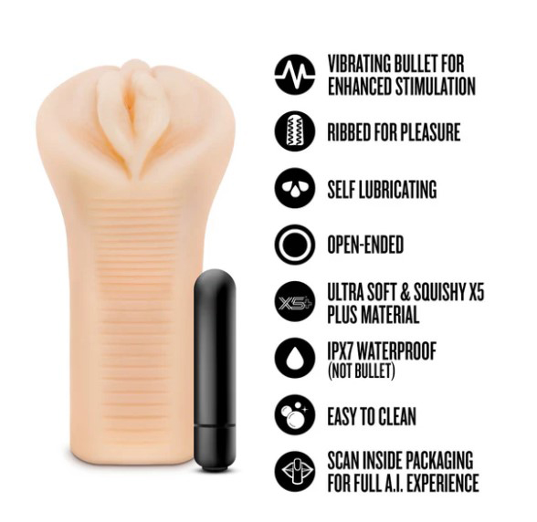 Enlust Emma Male Masturbator With Bullet Vibrator - Beige