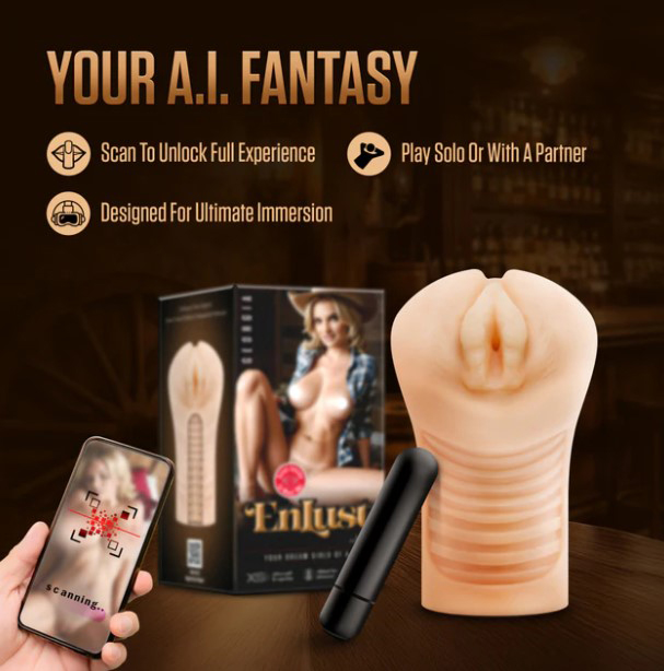 Enlust Georgia Male Masturbator With Bullet Vibrator - Beige