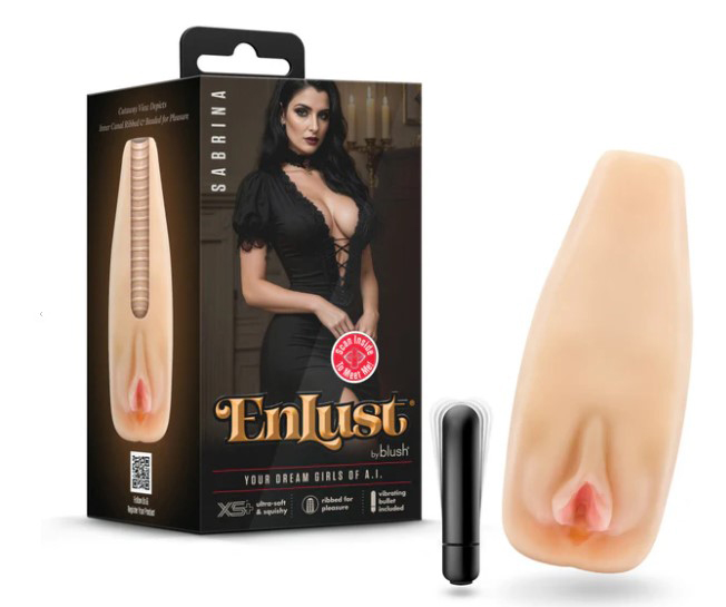 Enlust Sabrina Male Masturbator With Bullet Vibrator - Beige