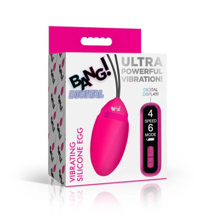 Vibrating Silicone Egg With Digital Remote - Pink