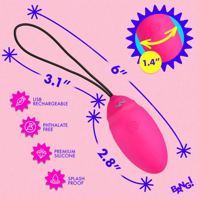 Vibrating Silicone Egg With Digital Remote - Pink