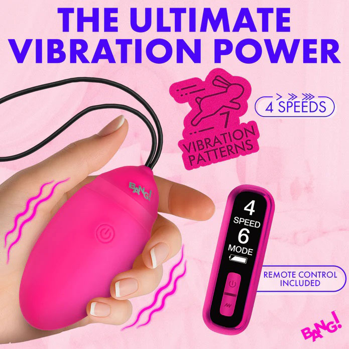 Vibrating Silicone Egg With Digital Remote - Pink