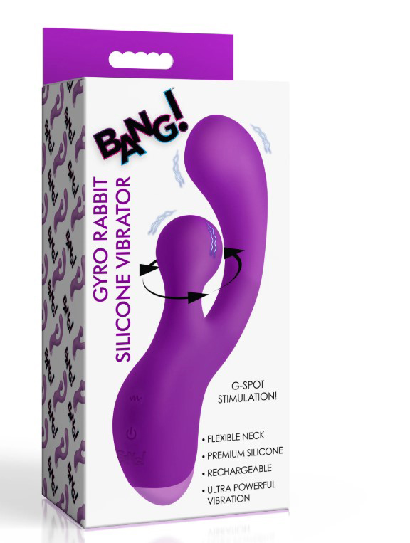 Gyro Rabbit Silicone Vibrator - Purple