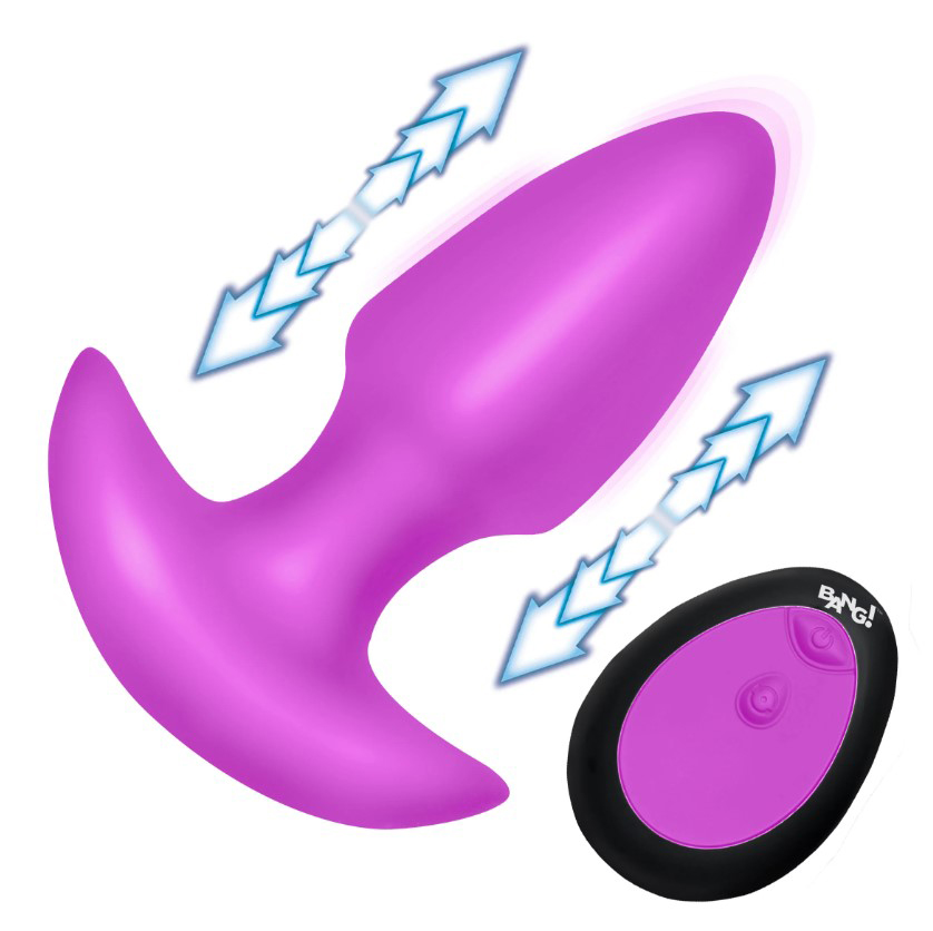 Thrusting and Vibrating Silicone Butt Plug